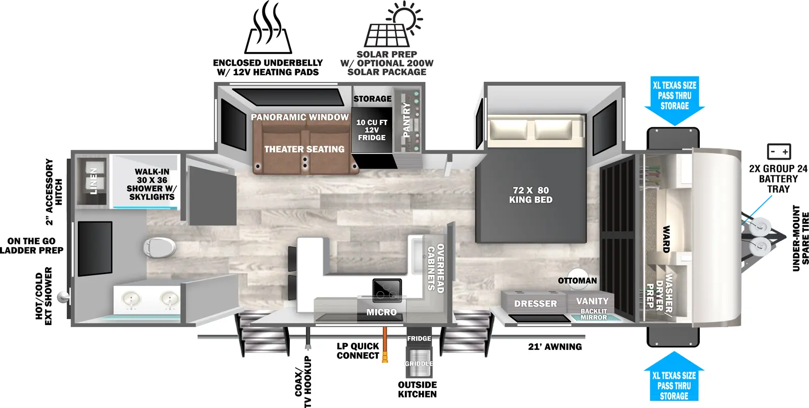 Hemisphere Travel Trailers 265BSRB Floorplan